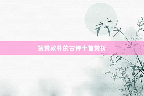 赞赏敦朴的古诗十首赏析