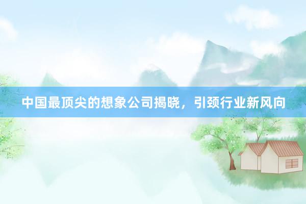 中国最顶尖的想象公司揭晓，引颈行业新风向